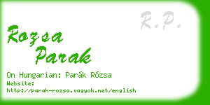 rozsa parak business card