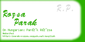 rozsa parak business card